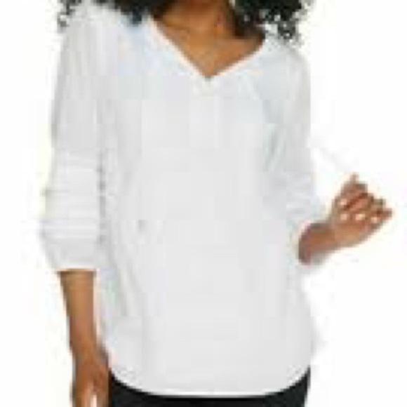 2/$35 Isaac Mizrahi Swiss Dot Blouse Ruffle Slvs - Picture 2 of 14